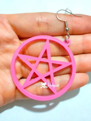 aretes de pentagrama rosa accesorios aesthetic cali colombia