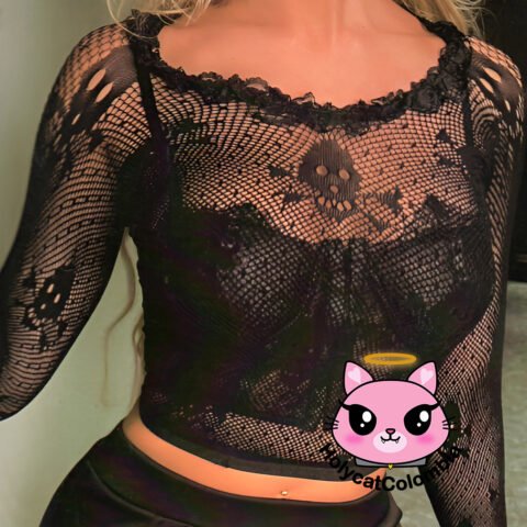 Blusa en Malla de Calaveras